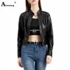 Giacche da donna Plus Size 5xl Donna Faux Leather Short Spring Autunno Street Crop Top Capispalla Slim PU Giacca rivetto femminile 230808