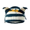 BeanieSkull Caps Handwoven Female Hat Winter Warm Knit Fashion Y2K Devil Horn for Teenagers Girl Women Cosplay Costume Headwear 230808