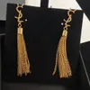 Classici orecchini a catena con frange in oro con alfabeto, lampadario pendente per donna, must-have alla moda per banchetti, matrimoni, balli, feste