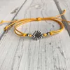 Charm Bracelets Creative Trend Retro Sunflower Wax Rope Adjustable Bracelet Jewelry Birthday Gift For Friend You Are My Sunshine