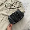 Bolsas de ombro bolsa crossbody verão 2023 nova moda sela branca plissada dupla macia meninas bolsas elegantesloja