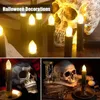 Candele a led con timer a fiamma tremolante Telecomando a batteria Candela finta per la decorazione domestica di Natale Halloween Black 230808