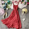 Casual Dresses Seaside Bali Resort Beach Skirt Sexy Open Back Swing Dress Waist Strap Fairy