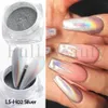 Nagel glitter holografisk spegelpulver glänsande aurora laser metallisk gnugga damm krom guld silver pigment diy gllsh 230808