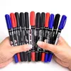 Målning pennor 3PCSSet Dual Tip Permanent Marker Waterproof Pen Finemedium Point 05mm1mm Black Blue Red Ink Art Supplies 230807