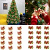 30 szt. Boże Narodzenie Bowknot z mini jingle Bells Choinka łuki świąteczne ozdoby ślubne Dekoracje przyjęcia wakacyjne 2 L230620