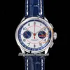 BLS V2 Premier B01 ETA A7750 Montre Homme Chronographe Automatique 42 Argent Cadran Bleu Cuir Mulliner Limited AB0118A71G1P1 Super Edition Reloj Montres Puretime F6