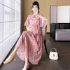 Moderskapsklänningar 6977# 2023 Summer Korean Fashion Floral Printed Maternity Long Dress Elegant A Line Slim Clothes For Pregnant Women Pregrancy HKD230808