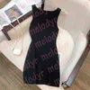 Women Casual Dress Luxury Designer Knit Tees Summer Vest Dress Letter Print Strand Neck Slim Turtleneck Knitted Top