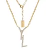 Ketting 18K GOUD GODE DIAMAND Letterketen Luxe sieraden met Designer Brand 925 Silver Birthday Love Gift Pendant UCDD