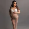 マタニティドレスパールクリスタル透明なチュールマタニティ写真ドレス妊娠写真撮影女性ガウンパーティーHKD230808