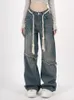 Jeans femme Harajuku lâche dames Y2K Vintage bleu taille haute Streetwear 90 s Baggy Denim pantalon femmes droite large jambe pantalon