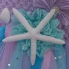 Girl s Dresses Lavender Flower Children Kids Girls Birthday Party Sparkly Tulle Sea Star Toddler Baby Clothes for 230808