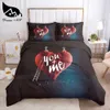 مجموعات الفراش Dream NS 3D Red Love Set Romantic Wedding Valentines Gift لها تشمل Davet Cover Sheet Pillowcase 230808