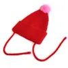 M592 Otoño Invierno sombrero para niños tejido Color caramelo lana bola calavera gorras niños cálidos gorros con cordones niños niñas sombreros casuales