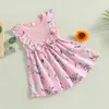 Vestidos de menina Ma Gaun Bayi Perempuan Baru Lahir Balita Bayi Motivo Bunga Gaun Busur untuk Anak Perempuan Pakaian Musim Panas