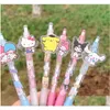 Charms Wholesale 48 Pcs/Set Kawaii Cartoon Print Student Black 0.38Mm Pen Smooth Writing Supplies School Office Gift Ballpoint Drop De Dhyas