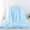 Blanket 30 Long Hair Solid Color Pillowcase Coral Fleece Plaid for Sofa Single Queen King Size 230808