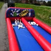 wholesale 10x3m Terrain de bowling gonflable populaire Alley jeu de balle avec des quilles et des boules