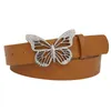 Belts Butterfly Buckle Belt PU Leather Prong Decorative Wide For Women