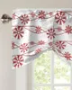 Curtain Christmas Winter Red Snowflakes Window Living Room Kitchen Cabinet Tie-up Valance Rod Pocket