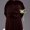 Hair Clips Smooth Comfortable Modern Step Shake Temperamental Exquisite Coloured Glaze Flower Stick Ancient Costume Hanfu Jewelry