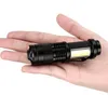 Inbyggd batteri Q5 Portable Mini LED -ficklampa Zoom Torch Cob Lamp 2000 Lumen Justerbar penljus Vattentät för utomhus