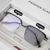 Okulary przeciwsłoneczne kobiety modne kromiowe szklanki krótkowzroczności anty-bliskie światło zmieniające minus diopter okulary okularne