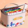 Pencil Bags 210 Slot Largecapacity Marker Storage Bag Watercolor Pen Finishing Box Student Portable Leather Waterproof and Durable 230807