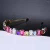 Hair Clips Fashion Lady Metal Belt Hairband Baroque Geometric Crystal Thin Band Elegant Bridal Wedding Crown Accessories