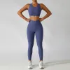 Lu Align Yoga Lemon Outfits 2-teiliges nahtloses Damen-Trainingsanzug-Set, Lauftraining, Sportbekleidung, Fitnessstudio, Fitness, BH, hohe Taille, Leggings, Sportanzug 221101 2024
