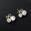 Stud Earrings Love & Annie Cherry Blooms Flowers For Women Fashion Fruit Gold Color CZ Lady