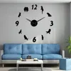 Wall Clocks Parrot Acrylic Mirror Stickers Cockatoo DIY Big Clock Tropical Bird Art Ornithology Home Decor Hanging Watch