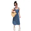 Girl Dresses Girls' Summer Dress 2023 Big Children's Princess Denim Strap Fashionable
