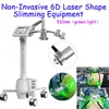 Lipolaser Slimming Machine reduz a perda de peso de gordura 6D Diode Lipo Laser Beauty Equipment Uso doméstico