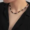 Choker Boheemse Stijl Zacht Aardewerk Stuk Patchwork Houten Kralen Heren Ketting Etnische Wind Accessoires Ondersteuning Groothandel