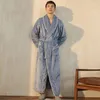 Roupa de dormir masculina outono inverno camisolas roupão de banho pijama flanela lapela camisola manga longa grossa camisola quente para mulheres robe