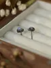 2023 European and American New S925 Sterling Silver Simple Love Inlaid Moonlight Stone Earrings Women's Cute Versatile Earrings