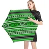 Umbrellas Winter Green Nordic 5 Fold 6 Ribs Umbrella Retro Design Black Coat Pocket UV Protection For Male Female