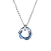 Pendant Necklaces 2023 Three Circle Stainless Steel Necklace 3 Interlocking Rings Zircon Rock Hip Hoop Jewelry For Men Women