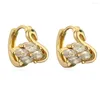 Hoop Earrings BUY 2023 Trendy Gold Color Delicate Cute For Women Fashion CZ Zircon Party Jewelry Female Accessories