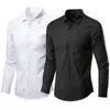 Chemises décontractées pour hommes Chemise blanche pour hommes à manches longues sans repassage Business Professional Work Collared Clothing Casual Suit Button Tops Plus Size S-5XL 230807