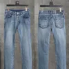 Роскошные ретро-джинсы Мужские дизайнеры тяжелые старые верхние трехмерные тройные печать высокого класса. Случайные джинсовые штаны