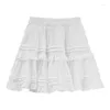 Rokken Baljurk Mini Vrouwen Zoete Hoge Taille Vintage Zomer Elegante Gelaagde Franse Stijl College Kleding Dating Esthetische 2023