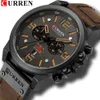 Curren New Fashion Mens Watches Top Big Dial kwarc zegarek skórzany wodoodporny sport