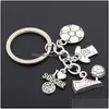 Shoe Parts Accessories Keychains Fashion I Love Football/Basketball/Baseball With Soccer Shoes For Car Purse Bag Cowboy Gift Clover Charm