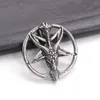 Catene Pentagramma Stella Testa di pecora Collana Satana Ciondolo da uomo Catena maglione in acciaio al titanio Accessori marea stile lungo