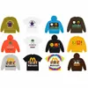 Cpfm x mcdonalds smiley brev skum tryck hoodie yzys pullover tröja hooded lyx fleece par huva 58sm#