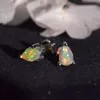 Stud ITSMOS Water Drop Natural Opal Studs Brincos Genuine Gemstone Blue Colorful Silver Elegant for Women Girl Gift 230807