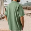 Męskie koszule 2023 Spring Lato Summer Short Sleeve Butoman Lose Lapel Cotton Linen Clothing Men Lisure Solid Color Tops